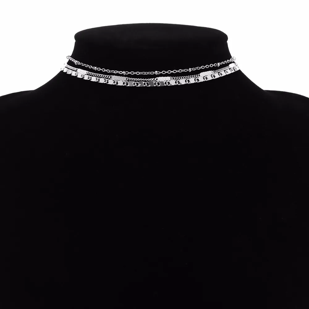 DIEZI, винтажное многослойное ожерелье на цепочке, бохо, золото, серебро, цвет, колье, ожерелье, s подвески для женщин, модный воротник, ювелирное изделие
