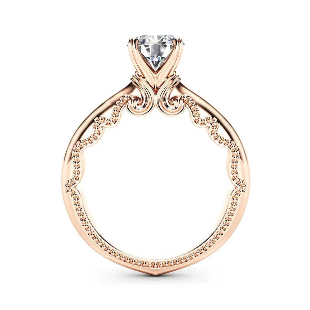 Goedkoop 14K Rose Gold Sieraden 1 karaat Diamanten Ring voor Vrouwen Bague Edelsteen Anillos CT Engegement Bizuteria 14k Gold ring topaz sieraden