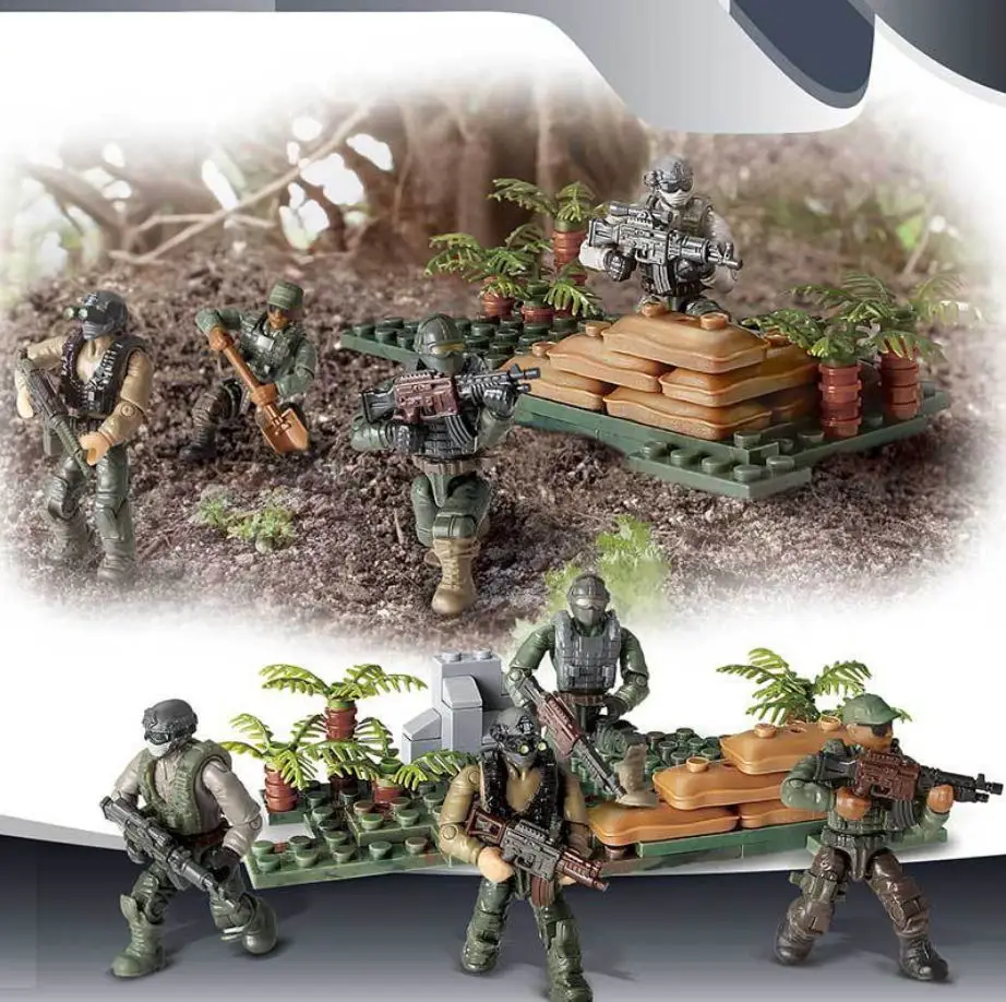 Современный военный Sirius Commando mega building block Jungle counter-terrorism army фигурки героев оружие Кирпичи игрушки для мальчиков