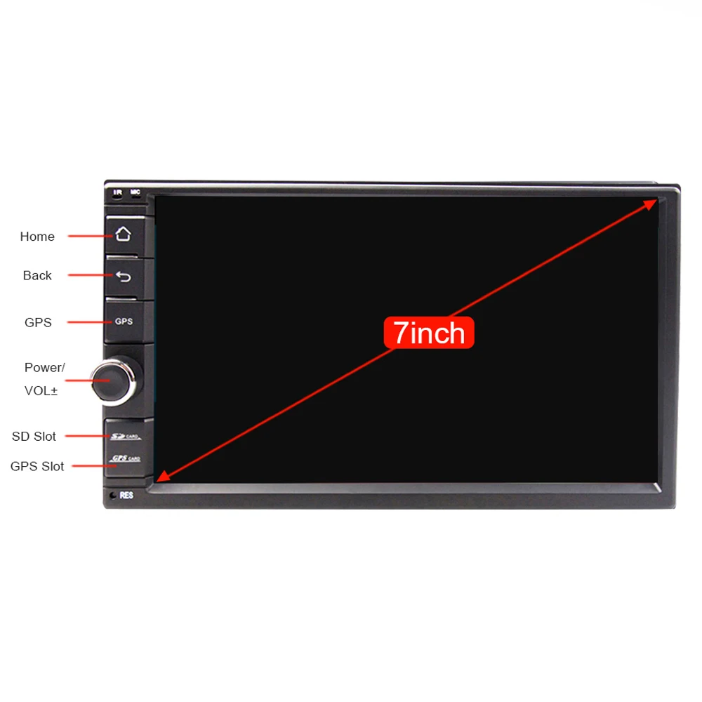  Eunavi Universal 2 din Quad core 7'' Android 9.0 Car Radio Stereo multimedia Player WIFI 2din GPS N