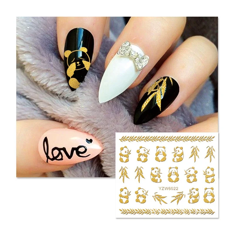 3D наклейки для дизайна ногтей все украшения слайдеры золотой цветок Сова наклейки для дизайна ногтей маникюрный лак фольга лак полировка
