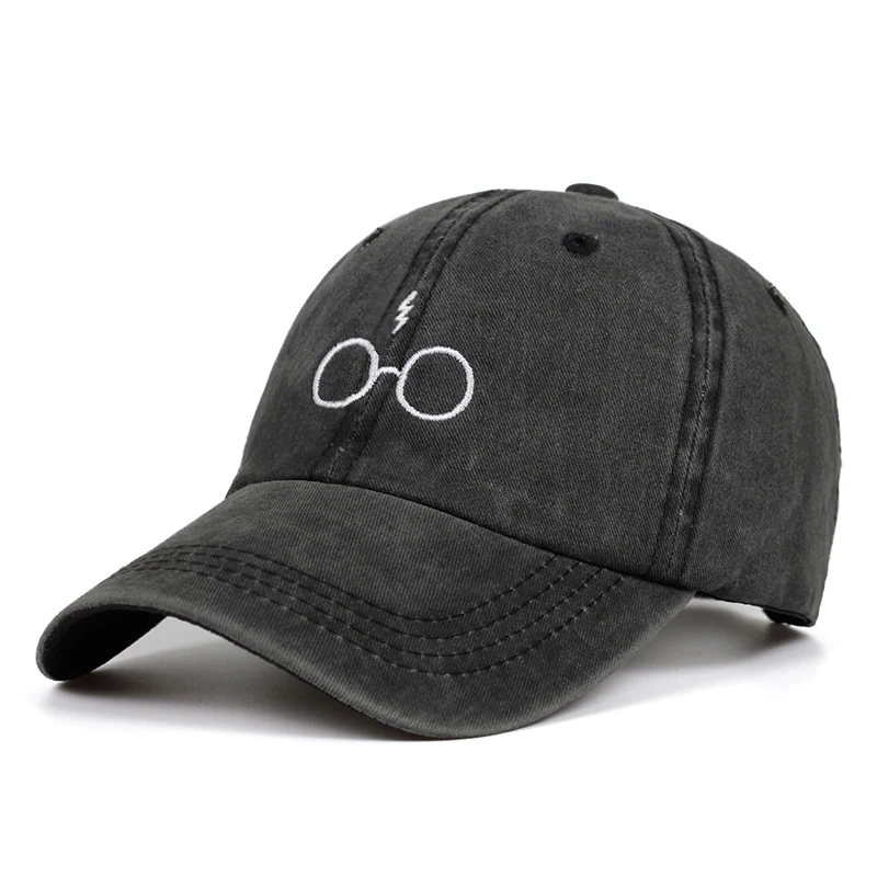 

2019 glasses embroidery baseball cap new design dad hat high quality unisex fashion hats lightning sports caps