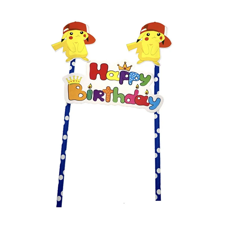 Фигурки из мультфильма Покемон Пикачу конфеты бар кекс топперы с палочками детский душ вечерние принадлежности День Рождения украшения для детей