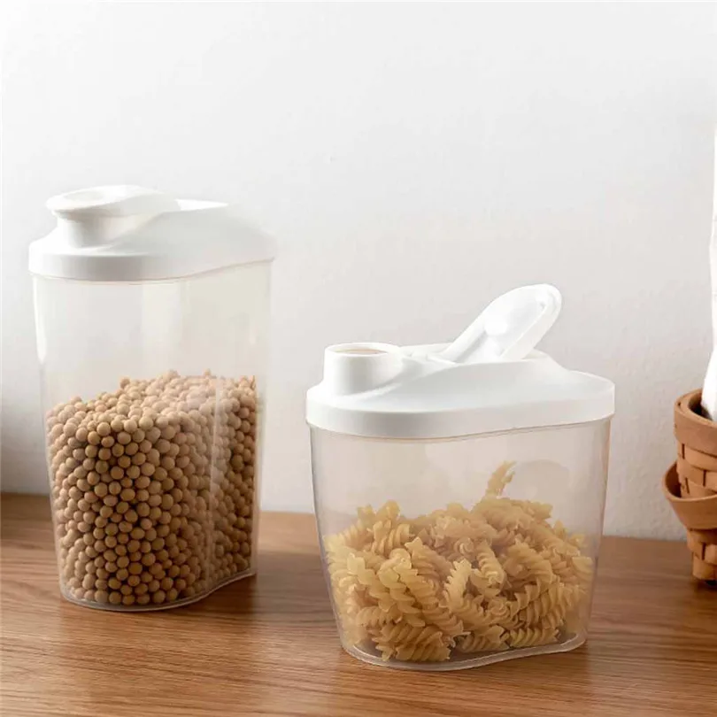 

Kitchen Supplies Whole Grains Storage Tank Plastic Cereal Dispenser Storage Box Kitchen Food Grain Rice Container Nice #4JY2
