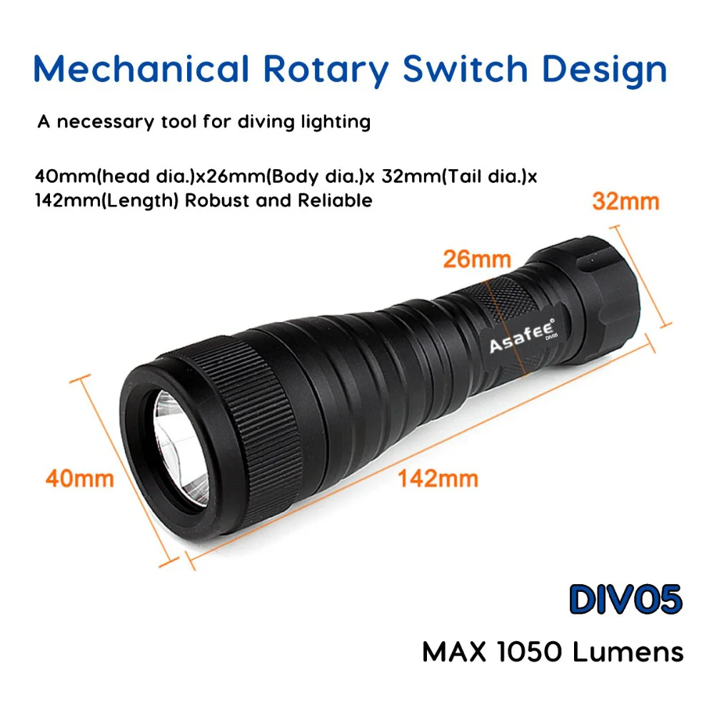 Asafee светильник для дайвинга поисковый светильник светодиодный светильник для дайвинга супер яркость CREE L2(U4) светодиодный ручной светильник для дайвинга