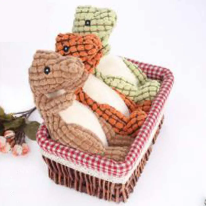 

Cute Pet Dog Plush Dog Toys Funny Fleece Durability Chew Molar Toy Fit for All Pets The big dinosaur