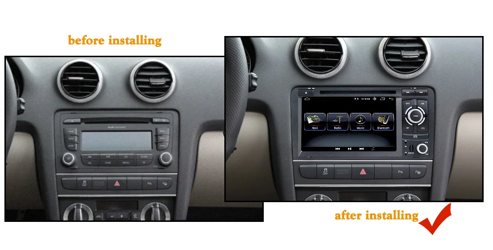 Excellent 2 DIN Car Multimedia Android 8.0 For Audi A3 S3 2003 2004 2005 2006 2007 2008 2009-2013 4+32gb Radio GPS Navi IPS Screen stereo 5