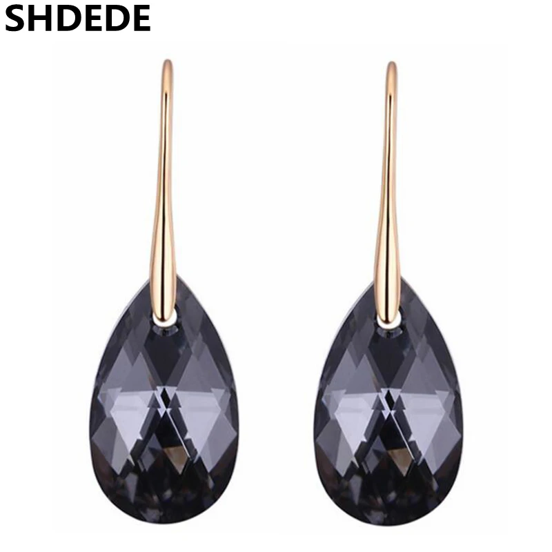 

SHDEDE Womens Accessories Crystal from Swarovski Long Water Drop Earrings Jewelry Dangle Pierced Hanging .27279