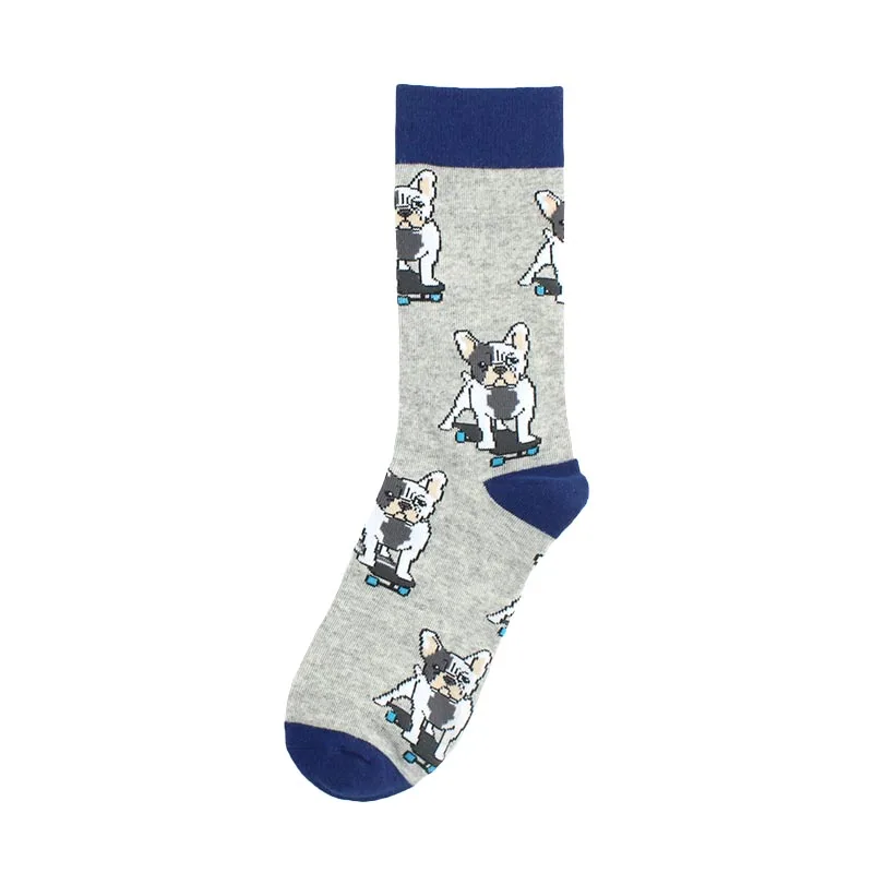 [COSPLACOOL]Animal Lion Harajuku Funny Socks Men Pug Dog Elephant Pattern Crew Socks Novelty Gift Sokken Unisex Skateboard Socks - Цвет: 3