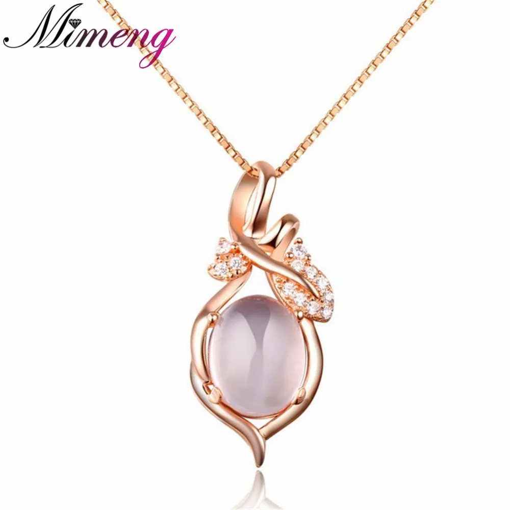 

Necklace 100% 925 Sterling Silver Pendant Necklace Nature Ross Quartz Pendant Top Quality Christmas Gift