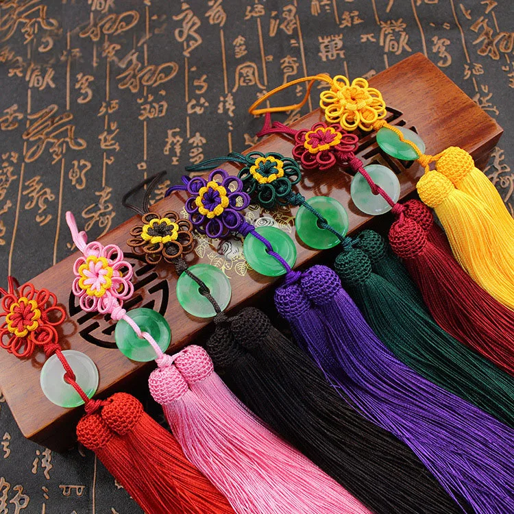 cheap 5pcs lot Chinese Knot Tassel Mixed Cotton Silk Brush Earrings Jewelry Accessories for Necklace Bag Car Keychain
