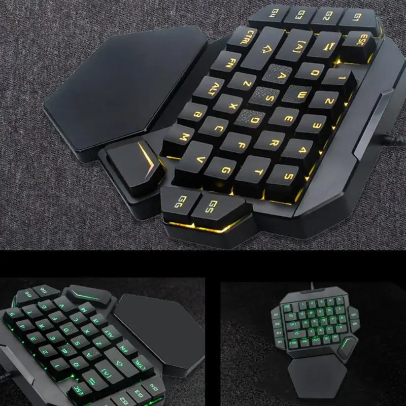K50 мини игровая Проводная клавиатура USB с одной рукой макро 35 клавиш синий