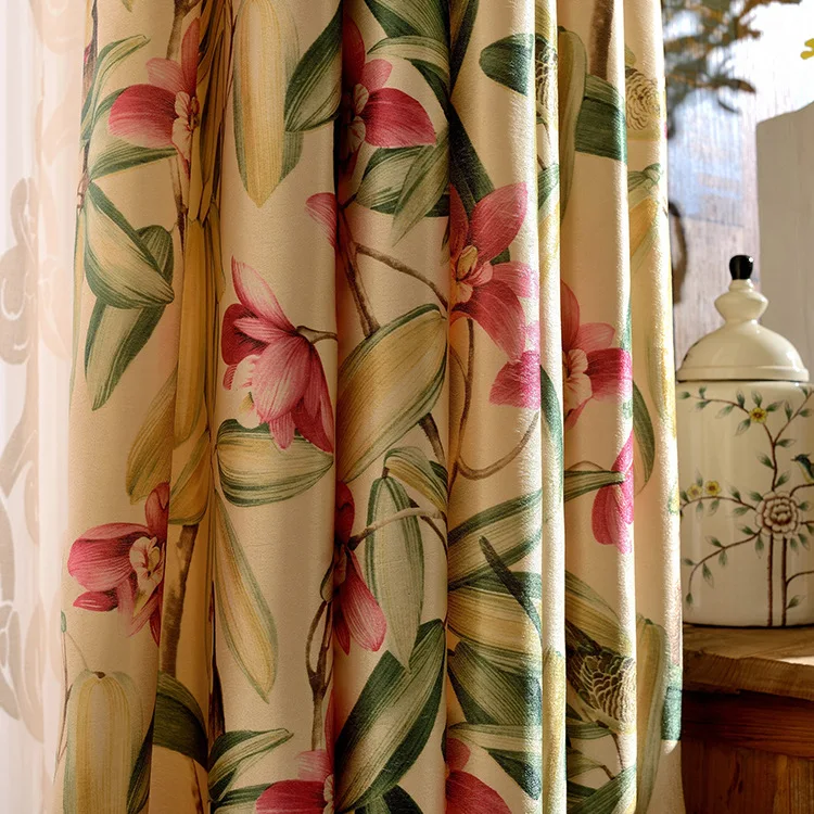 Buy American French country velvet printing semi