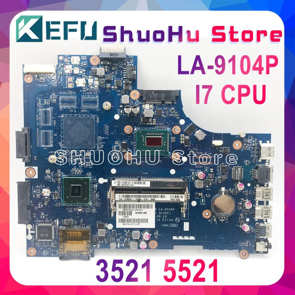 Kefu VAW11 LA-9104P для DELL Inspiron 15 3521 5521 Материнская плата ноутбука LA-9104P CN-0760R1 0760R1 i7-3537U