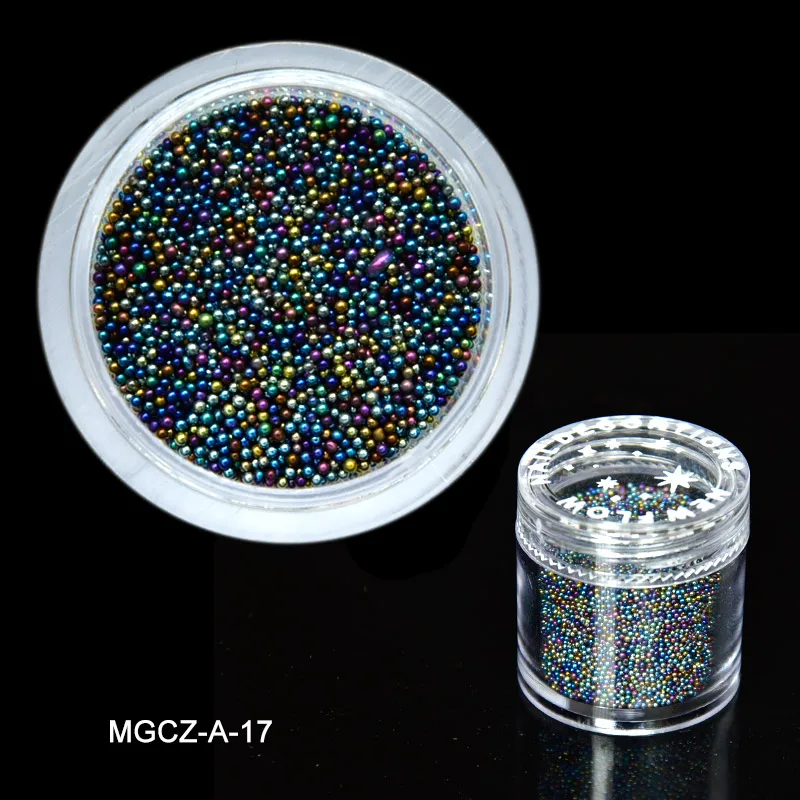 

1 Box 10g Mini 0.6-0.8mm Caviar Beads 3D Nail Decoration Colorful Micro Glass Bead Rhinestone tiny balls for UV Gel ,#MGCZ16/017