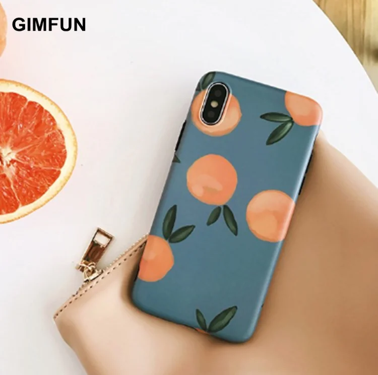 

Gimfun Summer Fresh Fruit Orange Phone Case for Iphone 7 8 6s 6 Plus Cute Retro Soft Tpu Silicone IMD Phone Cases Coque Capa