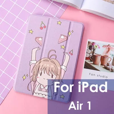 Чехол для fundas iPad mini 5/Air 3, милый мультяшный чехол из искусственной кожи для девочек, для iPad 9,7 Air 1/2 Mini 1 2 3, Магнитный умный чехол - Цвет: For IPad air 1