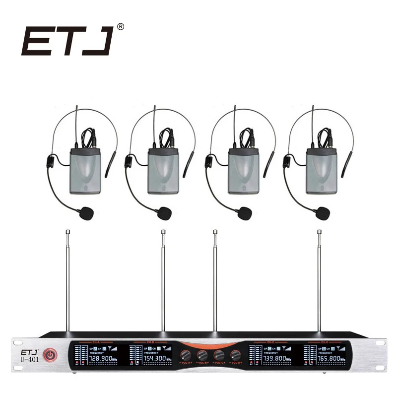 

ETJ Brand Dual Changable Handheld Bodypack Headset Lavalier Microphone Professional Wireless Microphone U-401