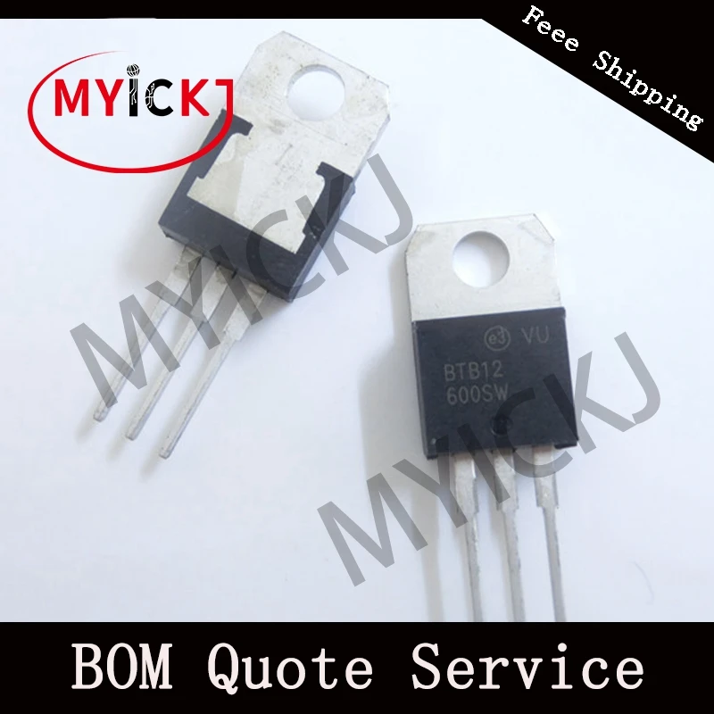 5 шт. BTB12-600SW Стандартный Triac BTB12-600 IC-CHIP TO-220