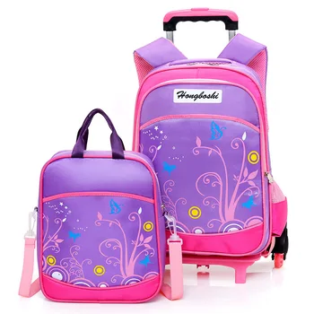 

Removable Children School Bags with 2/6 Wheels Child Waterproof Trolley Backpack Kids Wheeled Bags for Boys Girls Bookbag