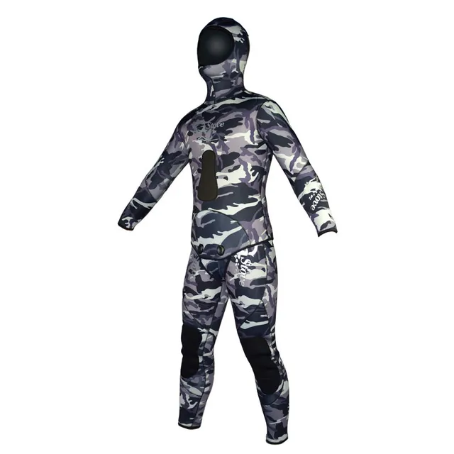 Cheap 9mm Neoprene Spearfishing Wet Suit Camouflage Spear Fishing Clothing with Diving Hood for Men WS-100-9