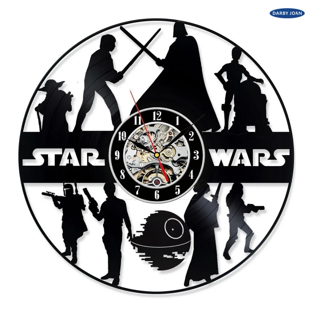 

Star Wars Death Star Darth Vader Luke Skywalker Movie Characters Vinyl Record Design Wall Clock - Best gift for friend, man