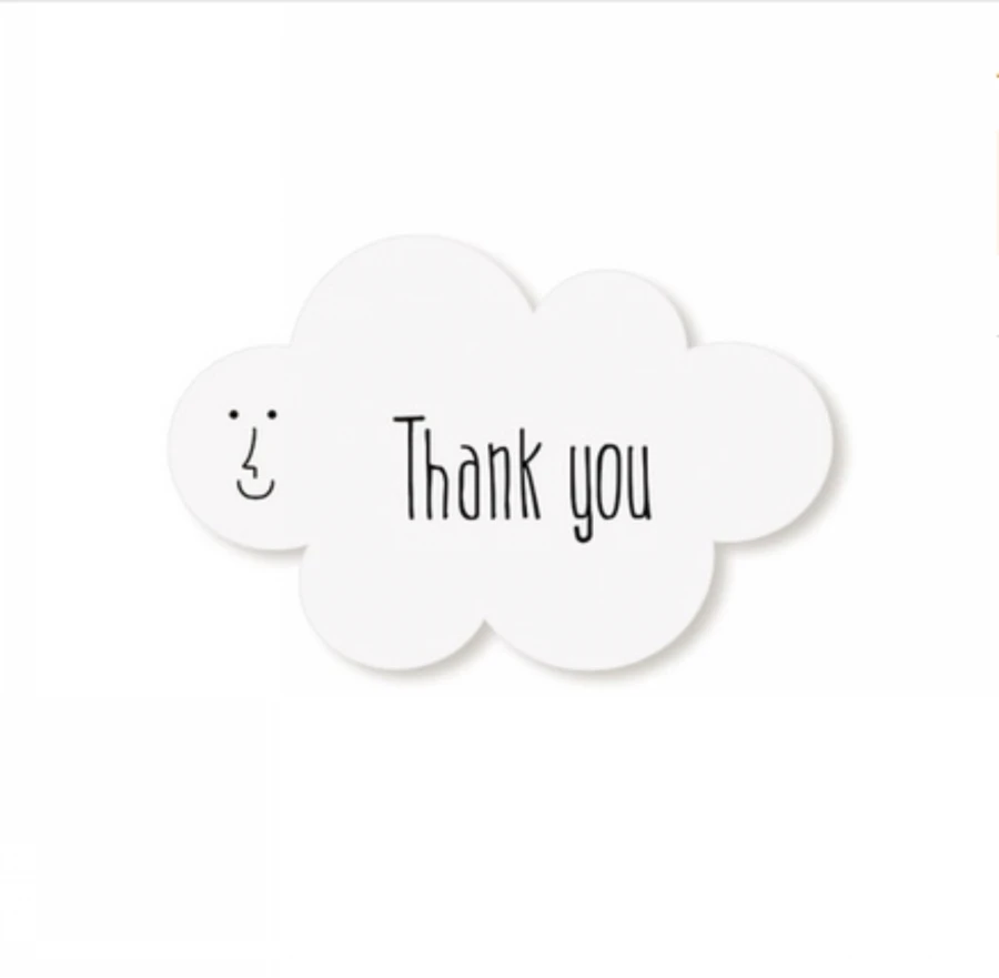 160Pcs Thank You White Cloud Handmade Cake Packaging Sealing Label Kraft Sticker Baking DIY Gift Box Smile Face Stickers | Канцтовары