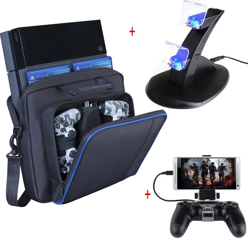 Аксессуары для PS4 PlayStation 4 джойстик зарядная станция зажим телефона обычная сумка