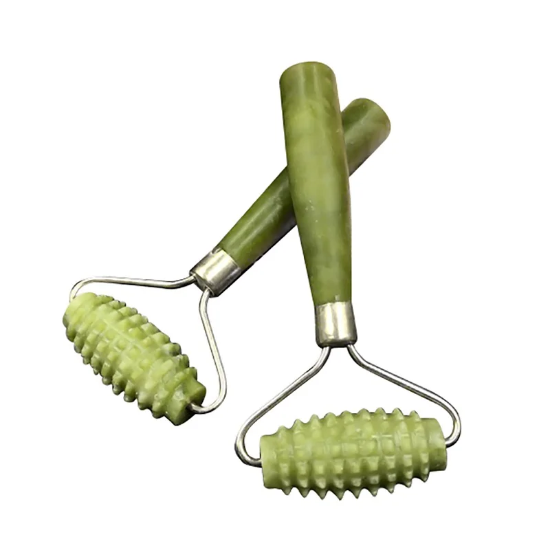 1 pc Jade Stone Needle Derma Face Arms Neck Massage Roller Ancient Face Body SPA Massage Roller Facial Massager Jade