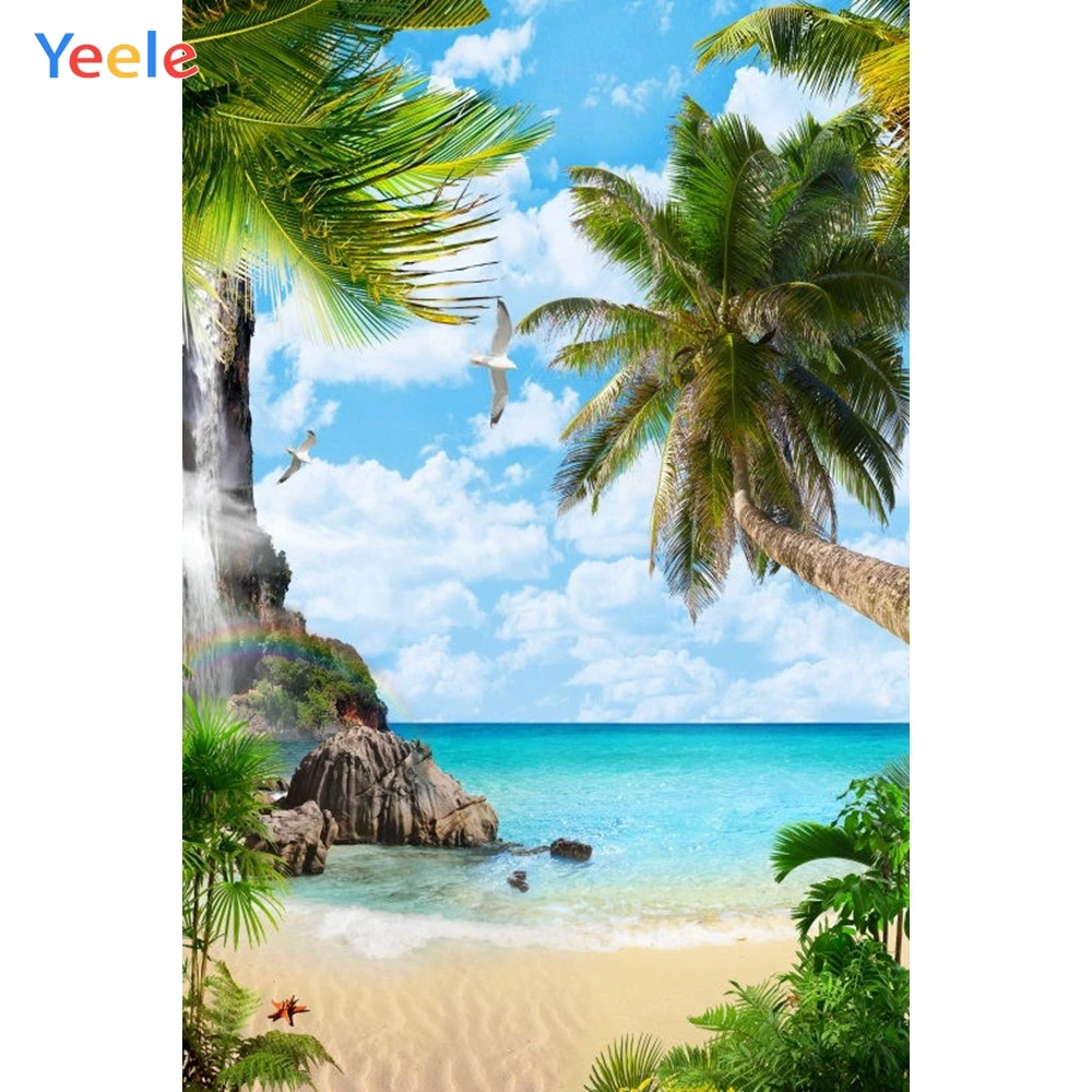 

Yeele Seaside Beach Palm Trees Bird Tropical Jungle Photography Backgrounds Personalized Photographic Backdrops For Photo Studio