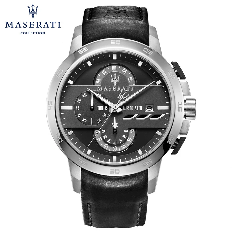 

Maserati Quartz Wristwatches Black Business Fashion Chronograph Watches Waterproof Stainless Steel Wristwatches R8824407002
