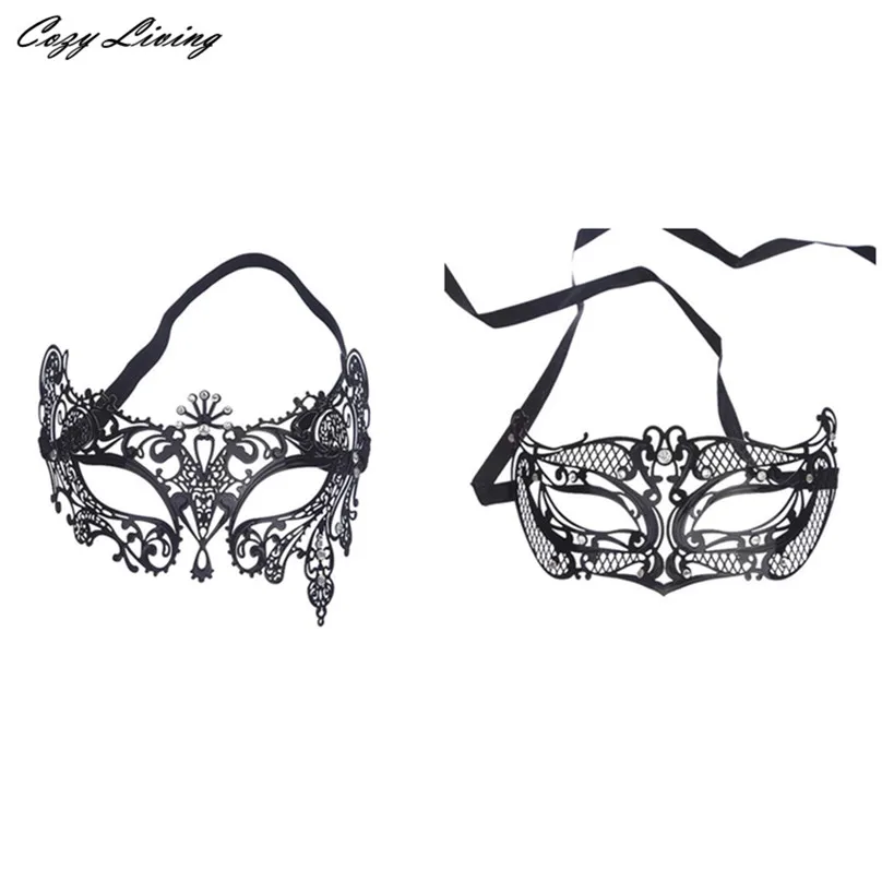 

Masks For Masquerade Ball 1 PC Elegant Metal Laser Cut Venetian Halloween Ball Masquerade Luxury Mask Wholesale 40D21