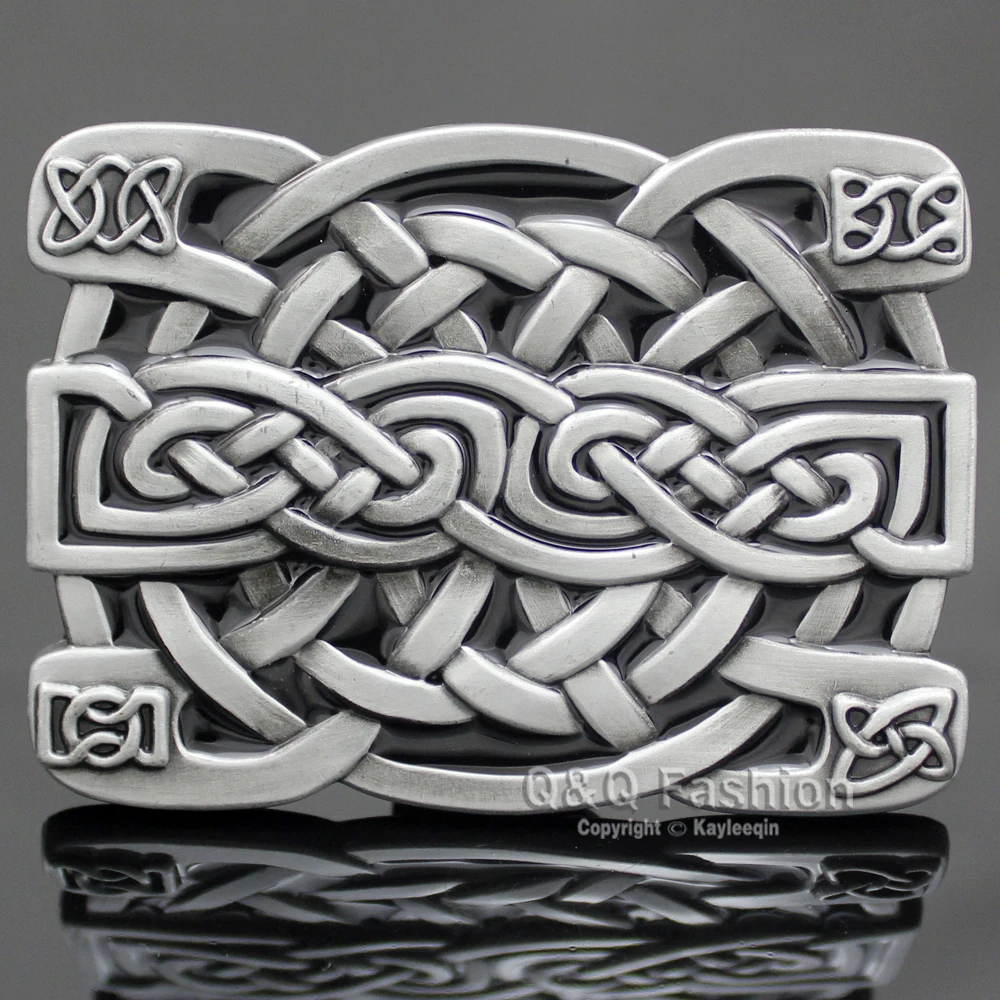 

Celtic Irish Trinity Cross Knot Scottish Kilt Cowboy Rodeo Silver Belt Buckle Exchange Acessories