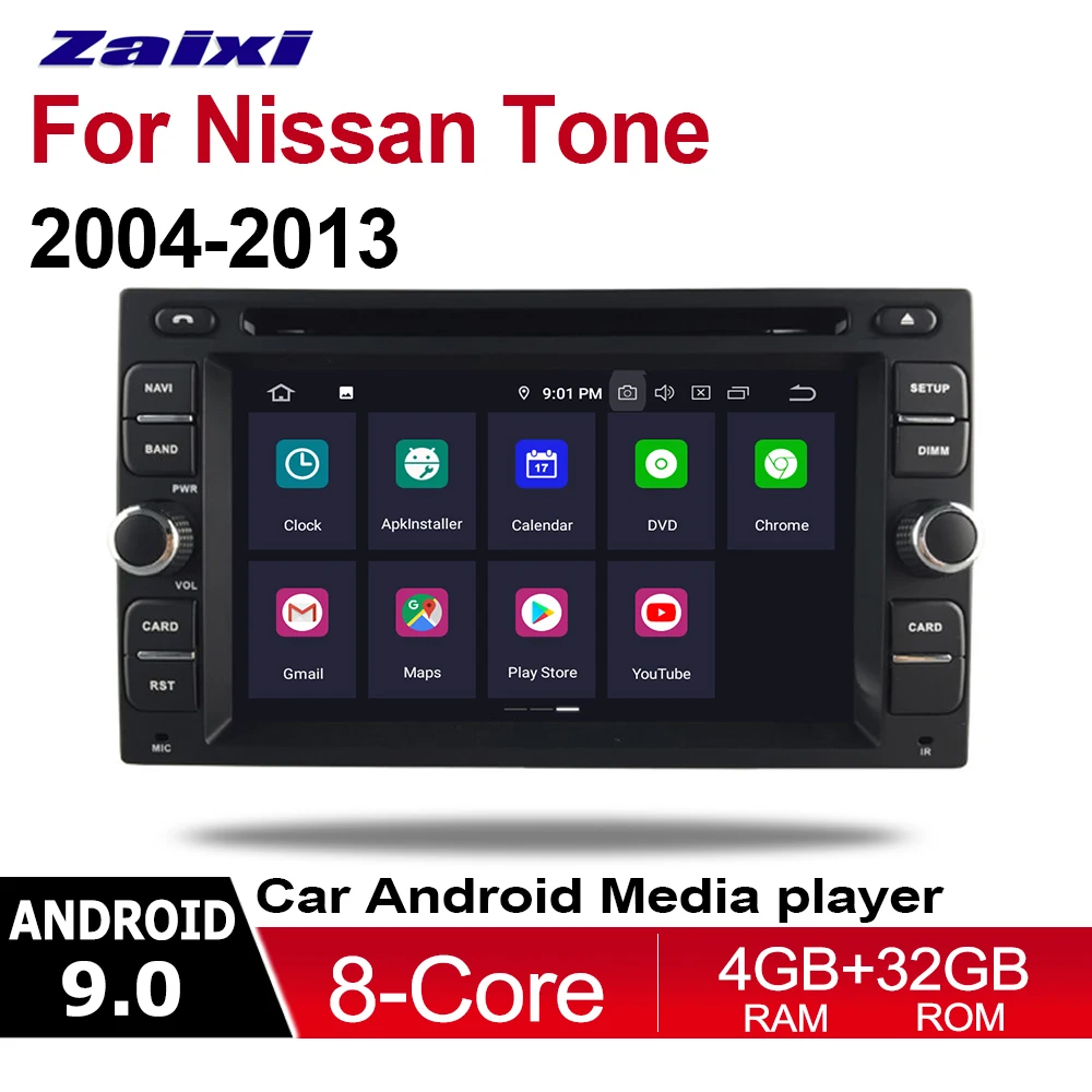 ZaiXi 4GB android 9.0 car dvd player for Nissan Tone 2004~2013 Multimedia GPS Navigation Map Autoradio WiFI Bluetooth HD Screen