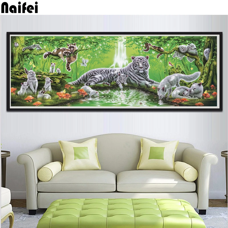 

Diamond Painting Full Square Diamond "Tiger,raccoon,rabbit" Embroidery Cross Stitch Rhinestone 5D DIY Mosaic landscape Decor