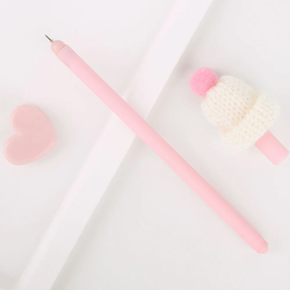 1 шт. цветная форма шляпы шеллак гель ручка DIY офисные Канцелярские и школьные принадлежности Гладкие письма черные и синие чернила 0,5 мм ручка - Цвет: pink