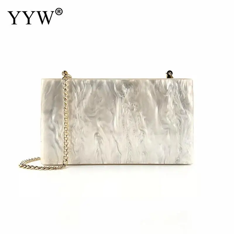 

Women Messenger Bag Evening Handbag Box Crossbody Shoulder Bag 2019 New Fashion Square Shape Clutch Bags Acrylic Soild Color