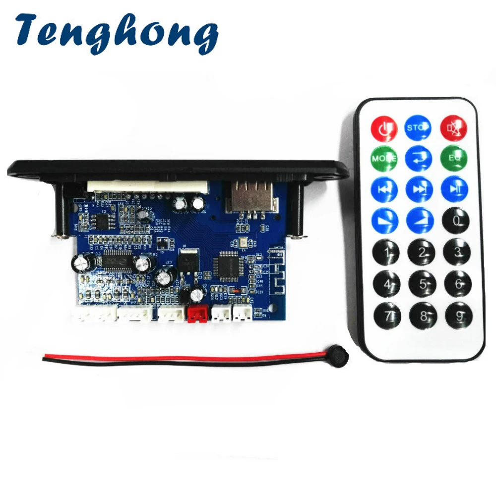 Tenghong MP3 декодер доска двухканальный усилитель беспроводной Bluetooth 4,2 FM 10 Вт+ 10 Вт 12 В без потерь автомобильный динамик приложение аудио приемник