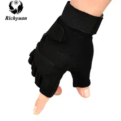 Военные Спецназ США тактические перчатки армейские боевые наружные спортивные Нескользящие черные перчатки на половину пальцев