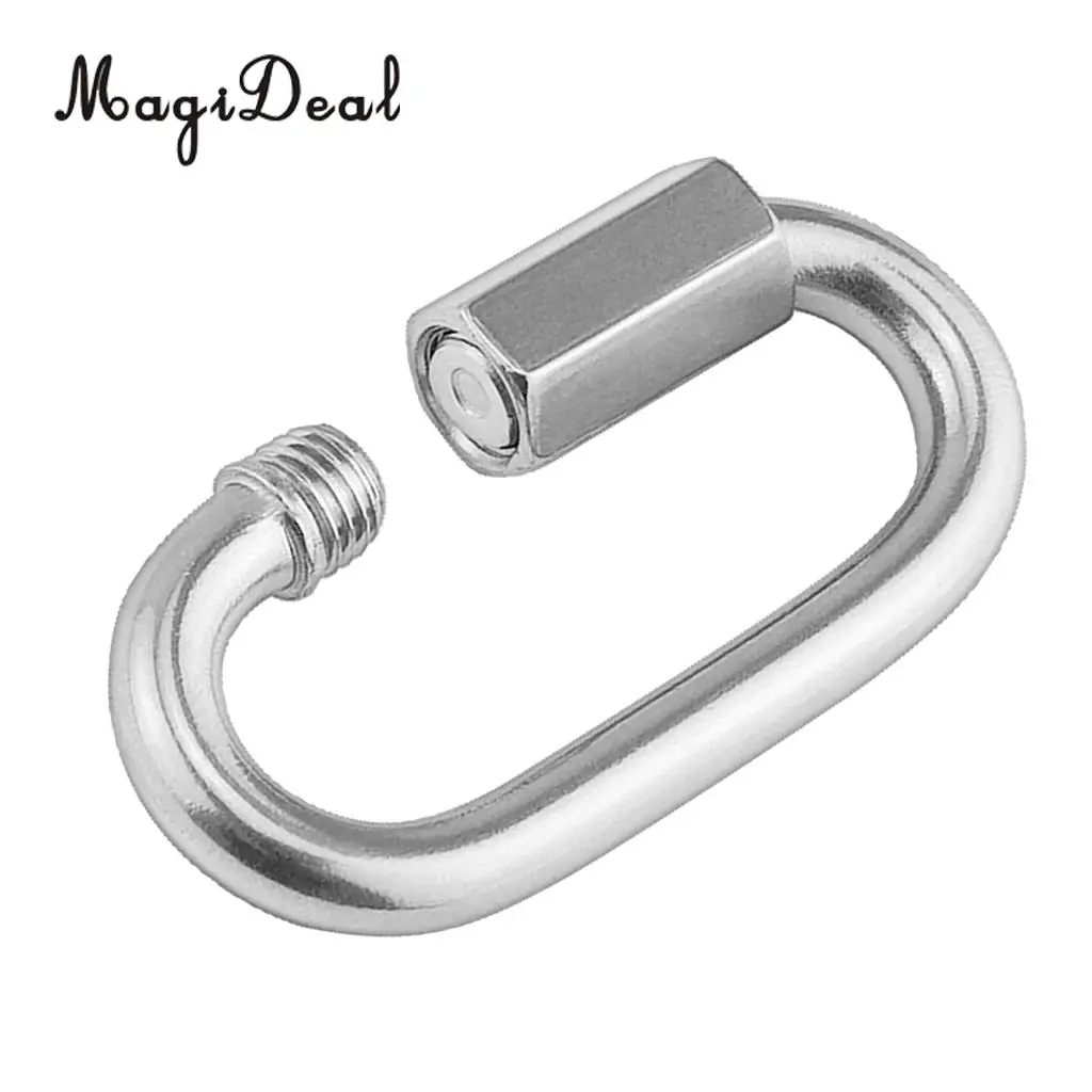 5mm X 50mm Stainless Steel Carabiner Screw Lock Quick Link Ring Hook Buckle