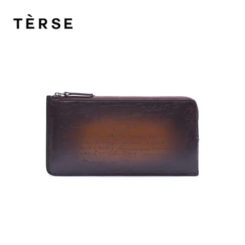 

TERSE_Italian calfskin leather long MINI wallet vintage handmade genuine leather purse Valentine's gift for boyfriend 2018 NEW