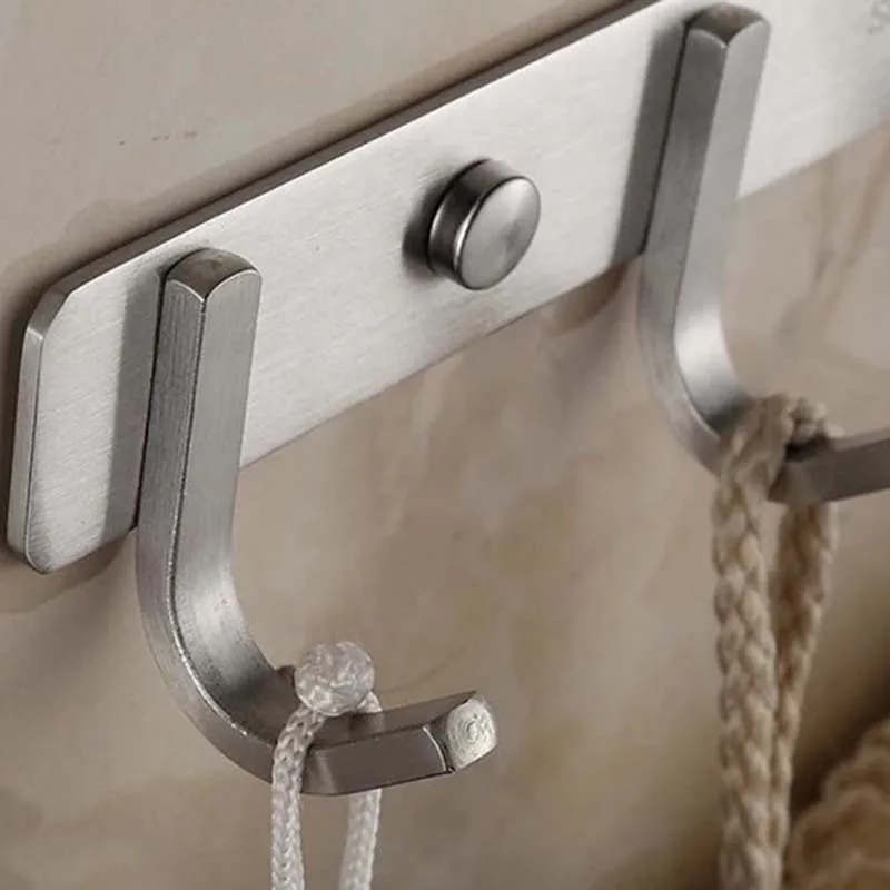 Clothes Hook Hole Free Wall Hanging Stainless Steel Row 春新作の