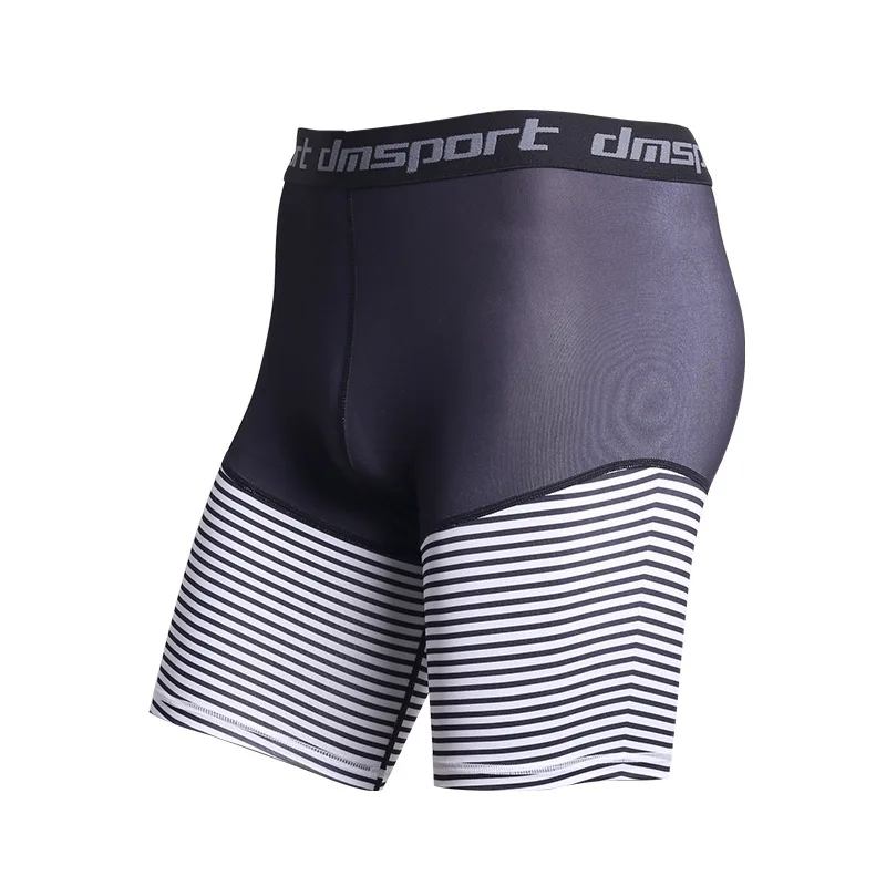 Мужские шорты для бега быстросохнущие полосатые узоры обтягивающие короткие брюки фитнес тренировка Бодибилдинг мужские шорты Компрессионные колготки