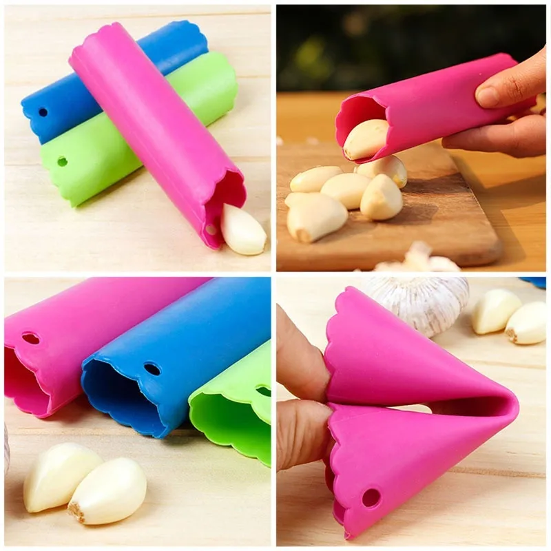 2Pcs Creative Silicone Garlic Peeler Practical Utility Kitchen Gadget