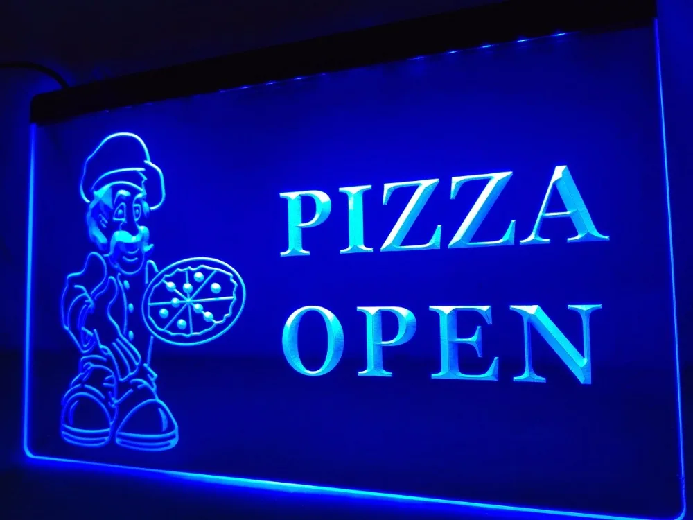 

LM127b- Pizza OPEN Shop Cafe Store Led Light Sign
