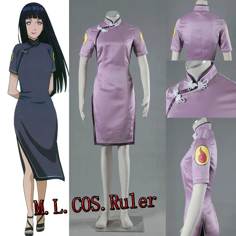 

Naruto Hyuga Hinata 5 generation Cosplay Costume Female Cheongsam Dress