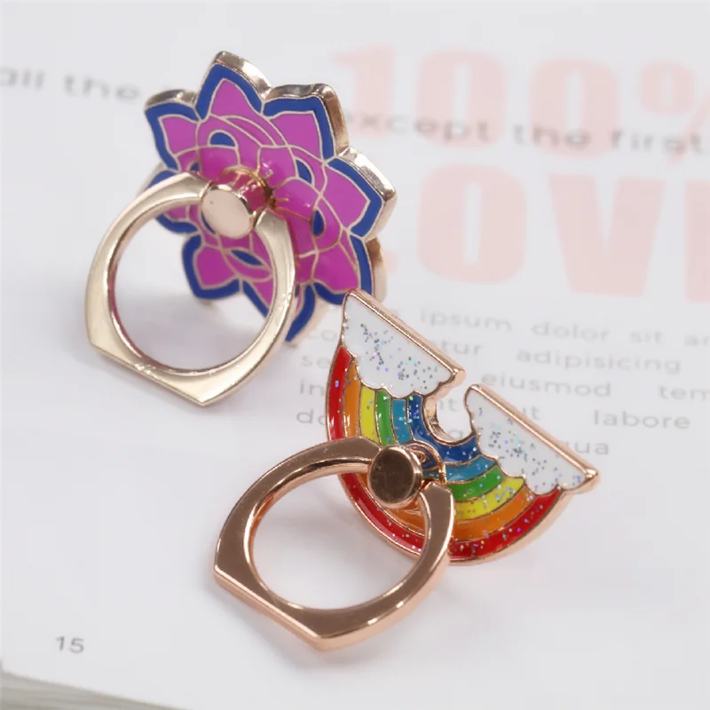 Universal 360 Rotating Rainbow Metal Cell Phone Accessories Jewelry