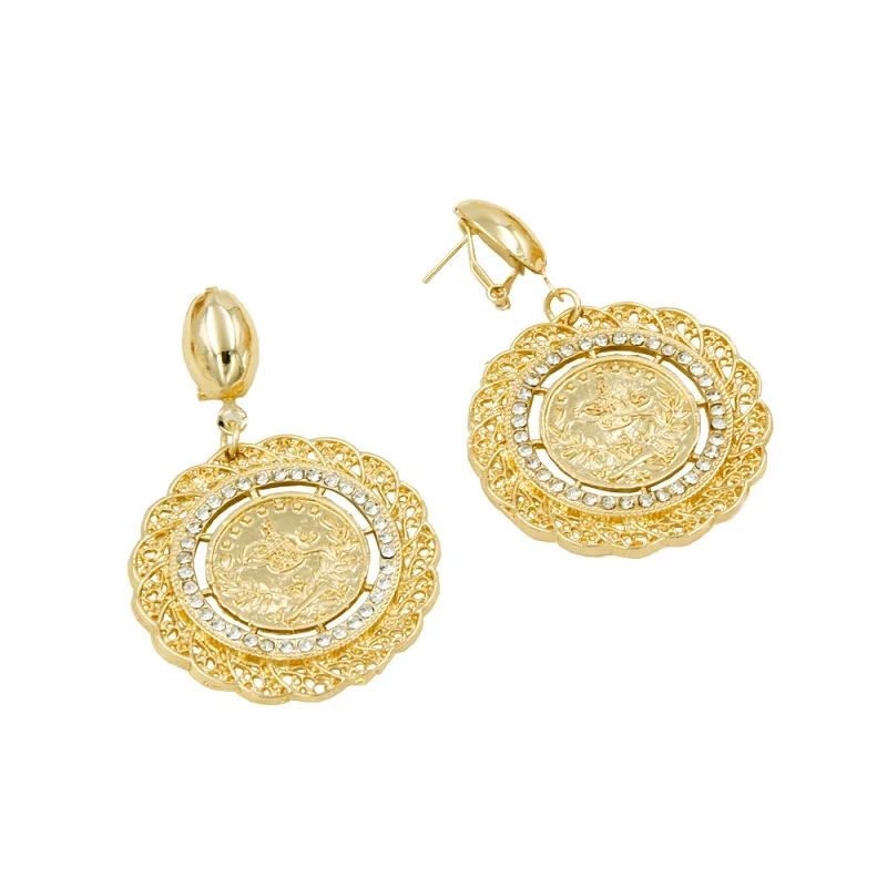 Liffly высокое качество свадебные ювелирные изделия из золота из Дубаи модные комплекты женское ожерелье с камнями сережки; ювелирные