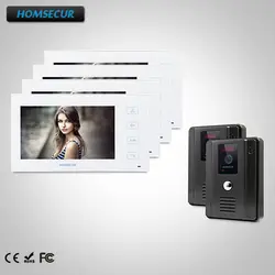 HOMSECUR 7 "Видеодомофон Система Интерком + Черный Монитор для Квартиры: TC011-B + TM704-W