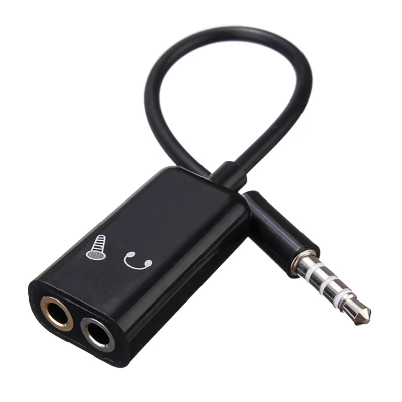 LEORY 3.5mm Stereo Audio Male to Earphone Splitter Headset Microphone